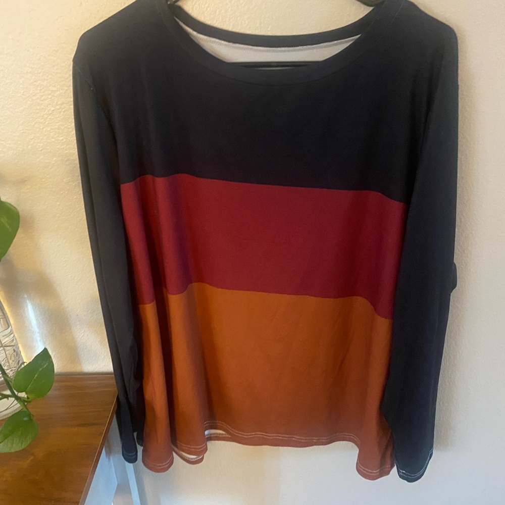 Colorblock Long Sleeve Women's Top